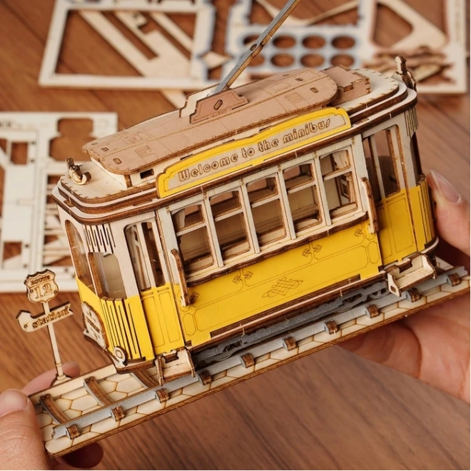 Retro Tram - 3D houten bouwpakket