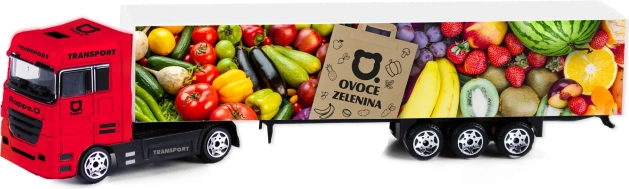 Metalen vrachtwagen met aanhanger – fruit en groenten 1:87