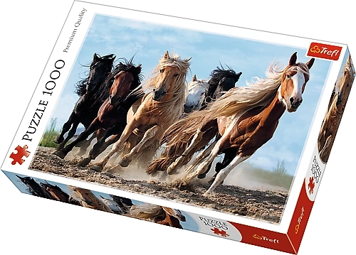 Puzzel Galopperende paarden 1000 stukjes 68,3x48cm in doos 40x27x6cm