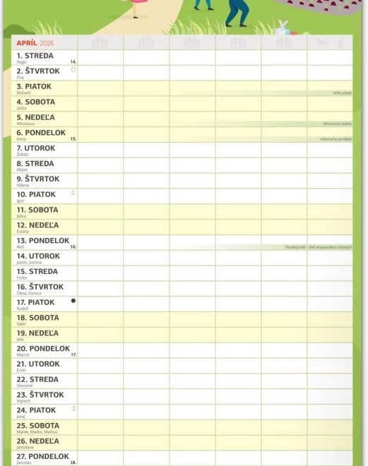 Muurkalender Familieplanner XXL 2026