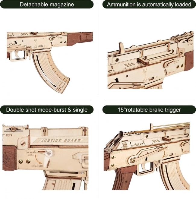 RoboTime 3D Houten Mechanische Puzzel Aanvalsgeweer AK-47