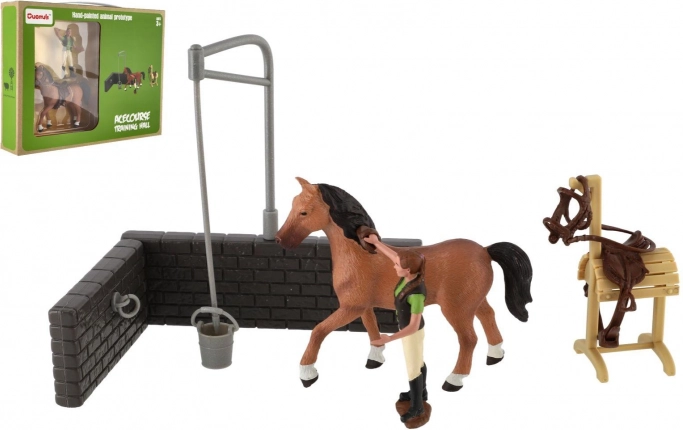 Boerderijspeelset – paard met accessoires, kunststof speelgoed