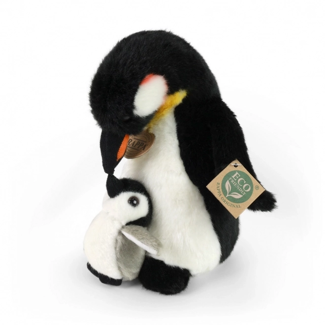Rappa Pluchen pinguïn met jong 22 cm ECO-VRIENDELIJK