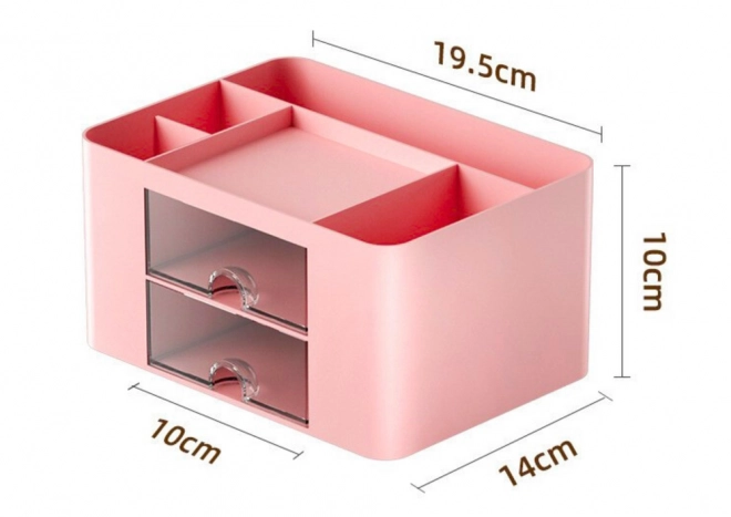 Roze bureau-organizer met lades