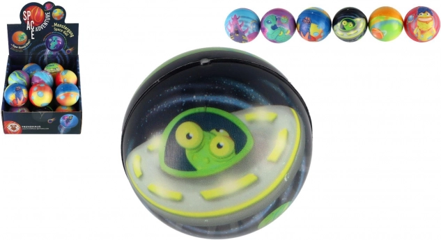 Stuiterende foam bal met ruimte-thema 6 cm
