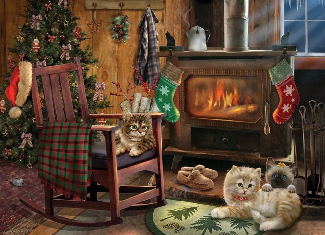 Puzzel Kittens bij de haard 500 stukjes Cobble Hill