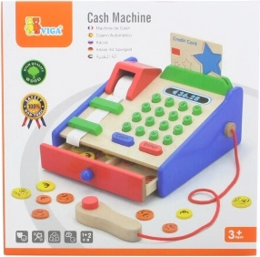 VIGA houten kassa met accessoires en scanner montessori
