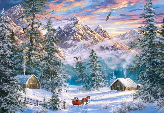 Puzzel 1000 stukjes Winter in de bergen