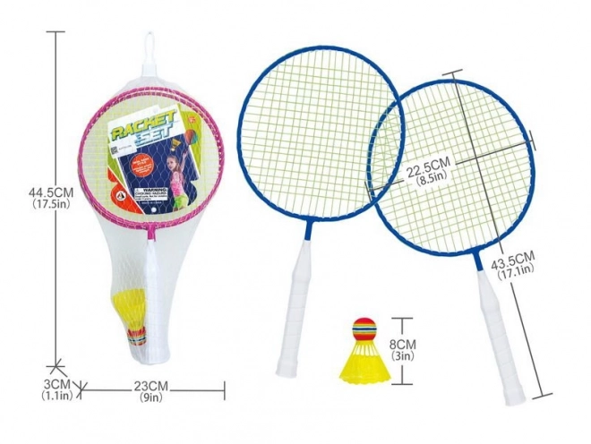 Badmintonsset met rackets en shuttle