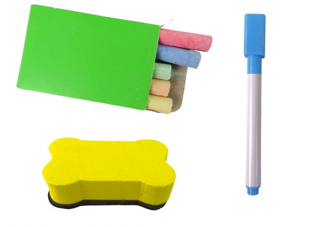 Houten dubbelseitige bord Magnetisch en Krijtbord met Accessoires