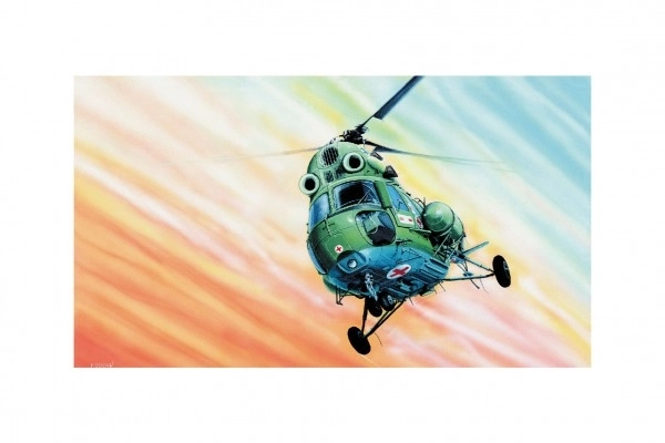 Model Kliklak Helikopter Mil Mi-2 27,6x30cm in doos 34x19,5x5,5cm