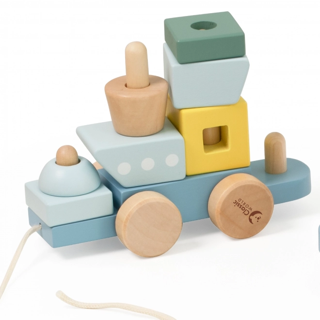 Houten treintje om te trekken Ocean CLASSIC WORLD – Montessori stapelspel