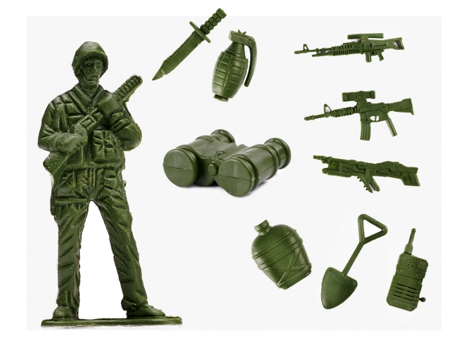 Set van plastic soldaatjes met accessoires - 307 stuks