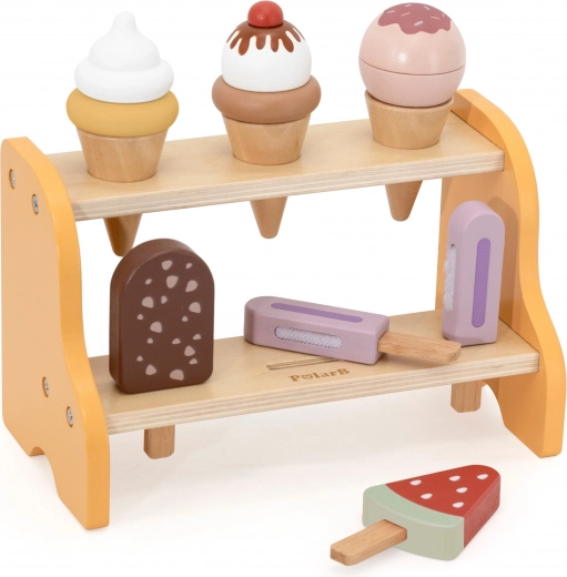 Tweeledige houten standaard voor overzichtelijke presentatie