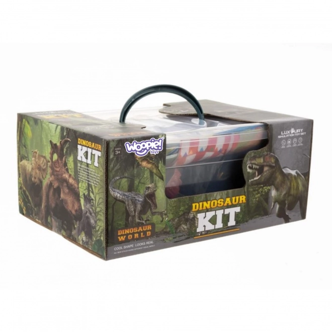 Set van dinosaurusfiguren met speelmat en koffer