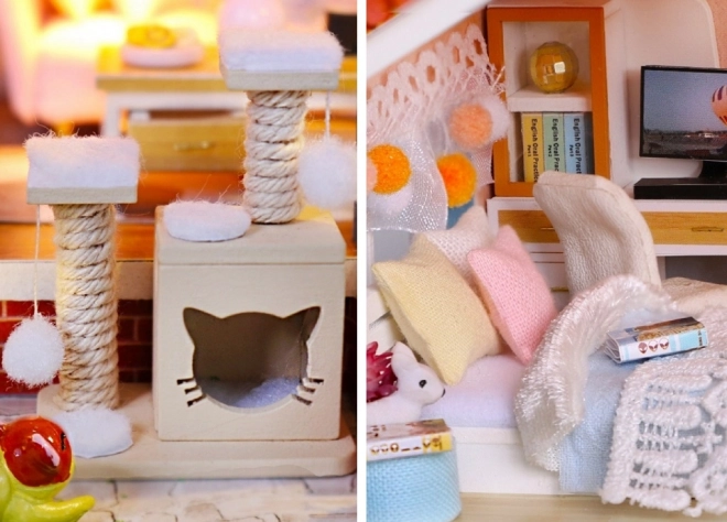 Negentien miniatuur huisje Huis gekleurde glazuur