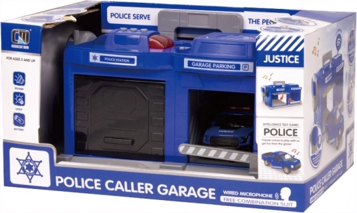 Politie speelgoedset – garage met licht- en geluidseffecten