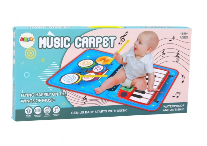 Interactieve muzikale mat 2in1 drumstel en piano met stokjes