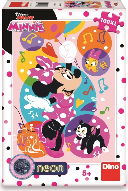 Lichtgevend Neonpuzzel Minnie en Ballonnen 100 XL stukjes