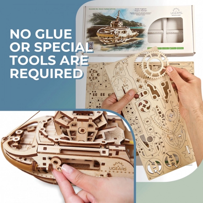 Ugears 3D puzzel - Sleepboot 169 stukken