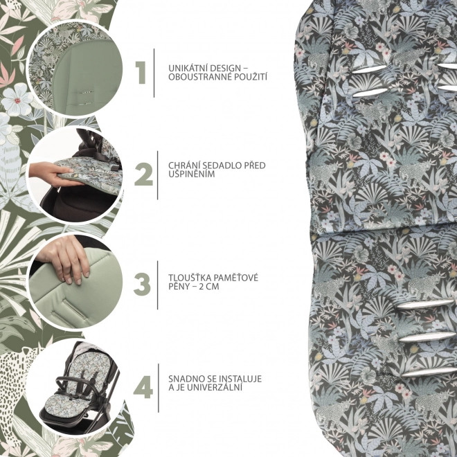 Kinderwagenmat van traagschuim Comfort, Madagaskar Groen