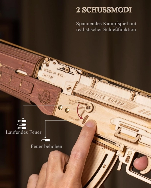 RoboTime 3D Houten Mechanische Puzzel Aanvalsgeweer AK-47