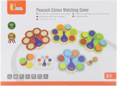 VIGA pauw – Montessori kleurtoewijsspel met kaarten