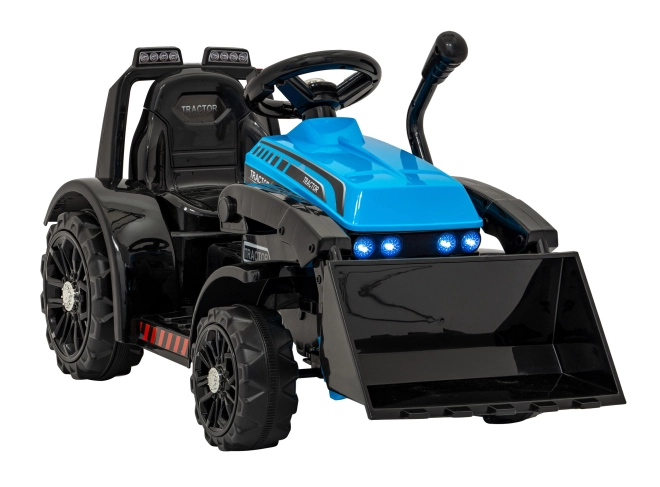 Kinder elektrische tractor met schuifblad – Blauw