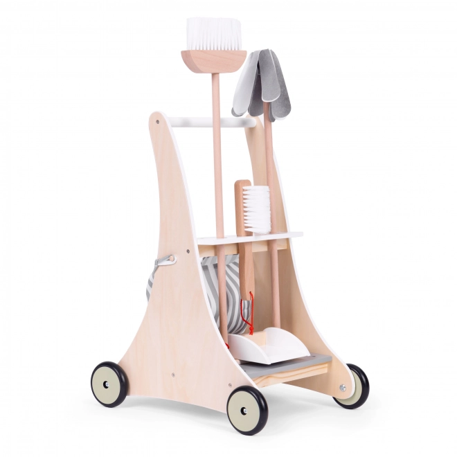 Houten schoonmaakkar beige ECOTOYS