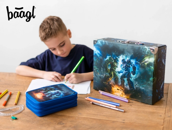 Opvouwbare schoolkoffer Robots