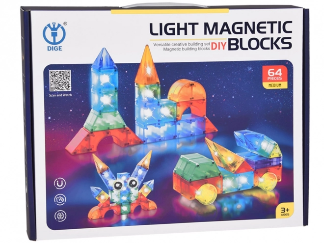 3D magnetische blokken Verlichte magnetische blokken 64 stuks ZA5240