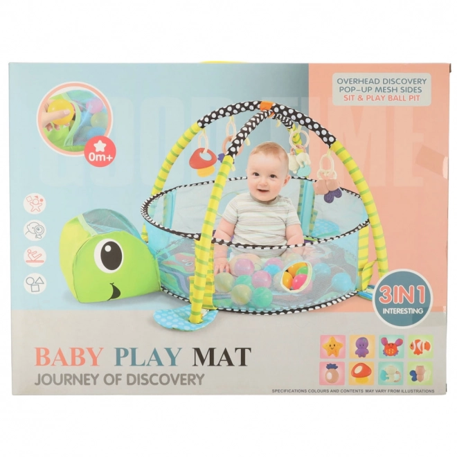 Educatieve speelkleed schildpad met omheining en ballen