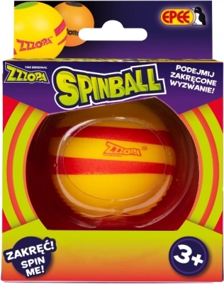 Spinball jongleerbal geel met rood