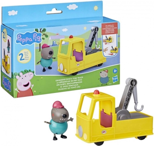 Peppa Big varkentje vrachtwagen met opa en hondje