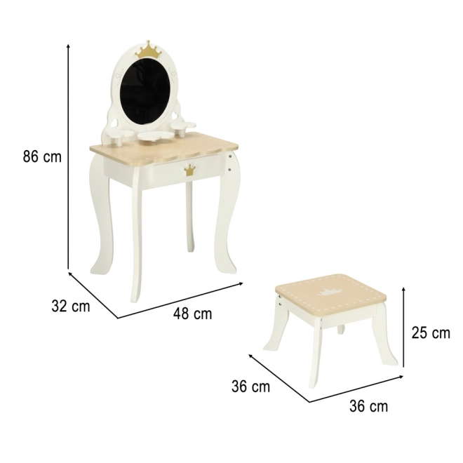 Houten kaptafel voor meisjes Bella met accessoires