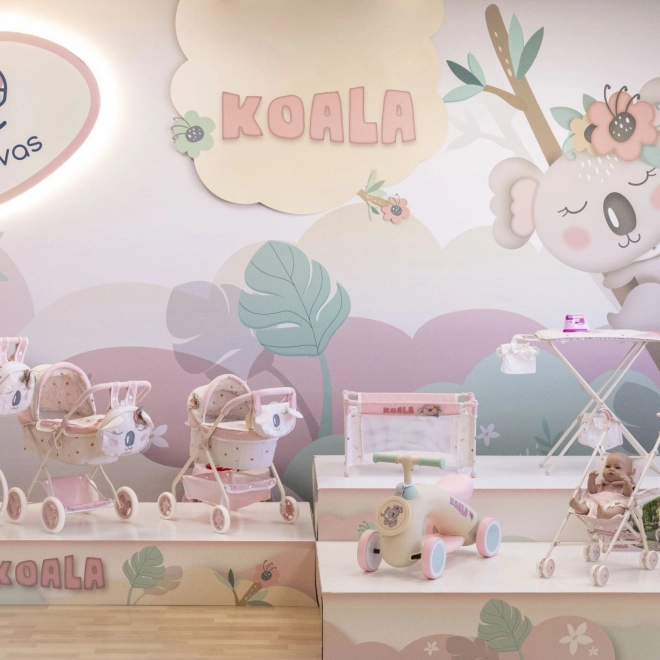 DeCuevas inklapbare poppenwagen met rugzak Koala 81 cm