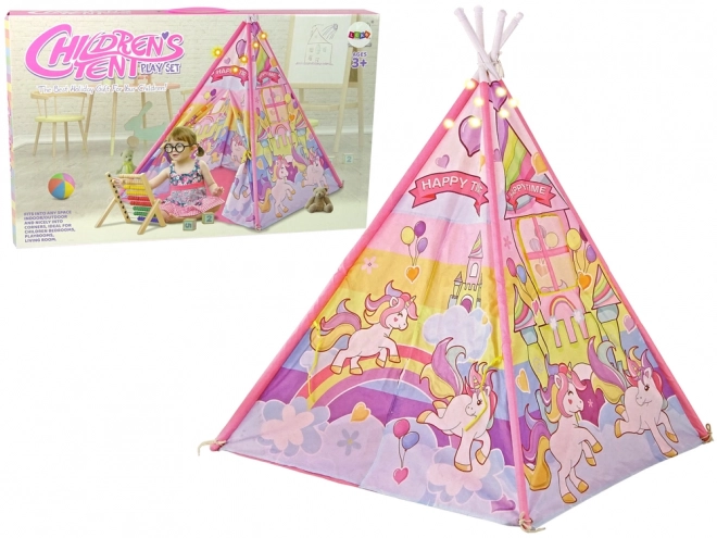 Lichteffecten kindertent Eenhoorn pony Roze