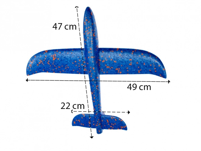 Lichtblauwe polystyreen zweefvliegtuig 47 cm