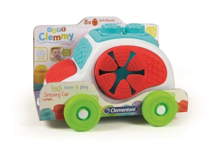 CLEMENTONI SOFT CLEMMY Sensorische Invoegkar met Blokjes