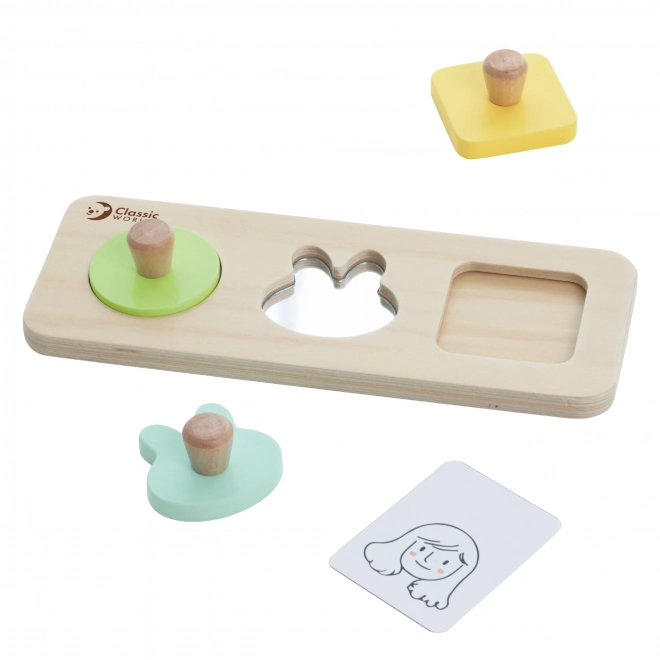 Klassieke houten pastelkleurige educatieve set voor kinderen van 6 tot 12 maanden