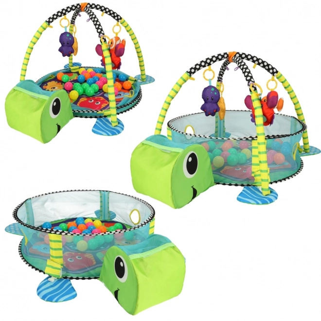 Educatieve speelkleed schildpad met omheining en ballen