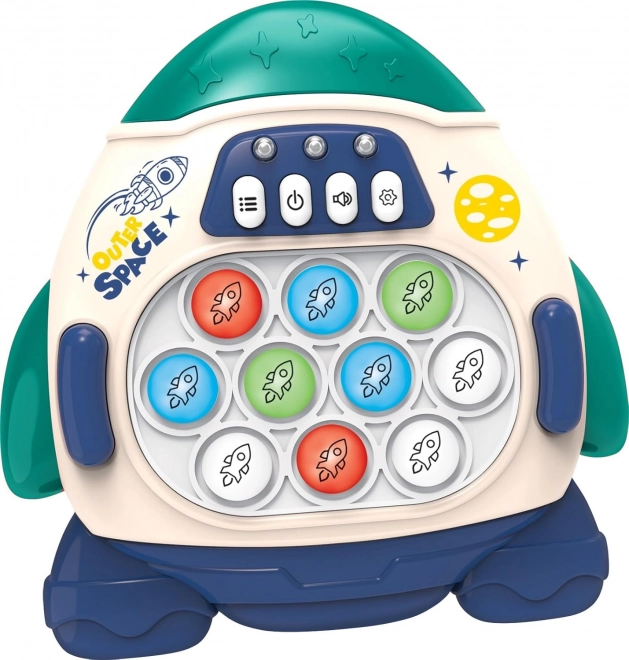 Elektronische stressverlichtende spel POP IT Raket blauw