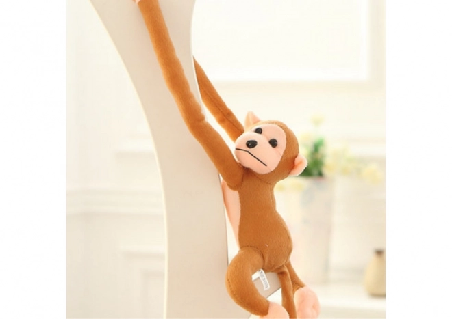 Pluchen mascotte aap met geluid lichtbruin 80 cm