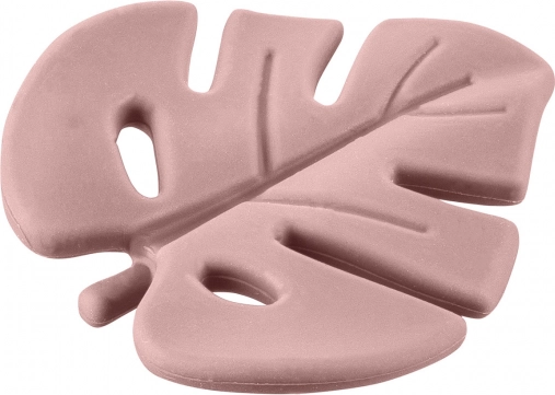 Silicone bijtring Leaf, Oudroze