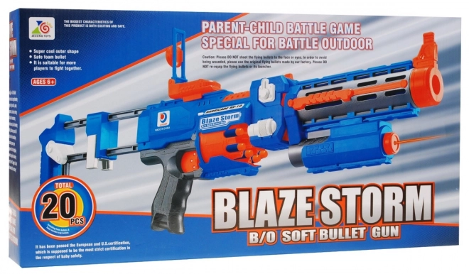 Pistool 2 in 1 voor kinderen 8+ Blaze Storm 20 lange foam kogels + laser vizier + fles