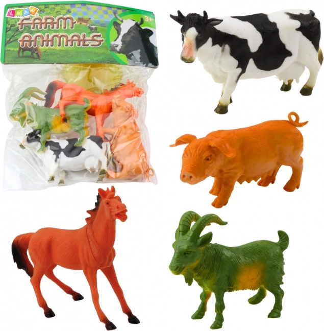 Set van boerderijdierfiguren paard, geit, koe, varken 4 stuks