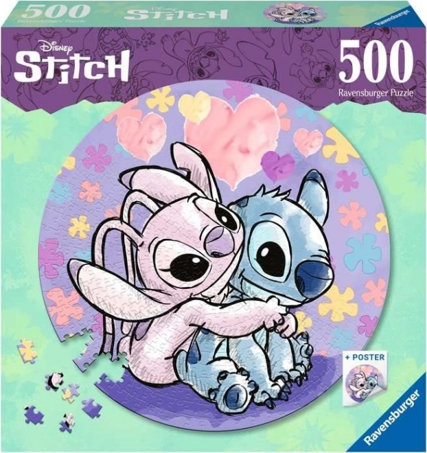 Ronde puzzel Stitch 500 stukjes