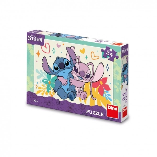 Dino puzzel Stitch en Angel 24 stukjes