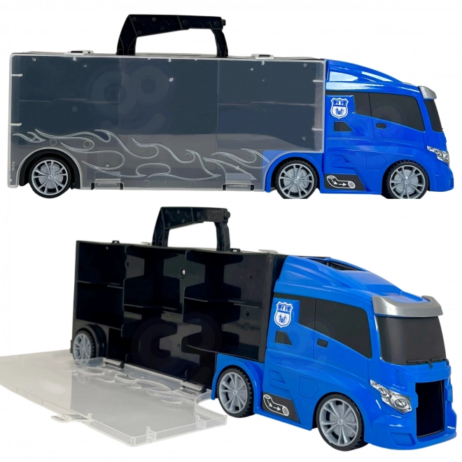 Vrachtwagen met transporter 3v1 Blauw Politie