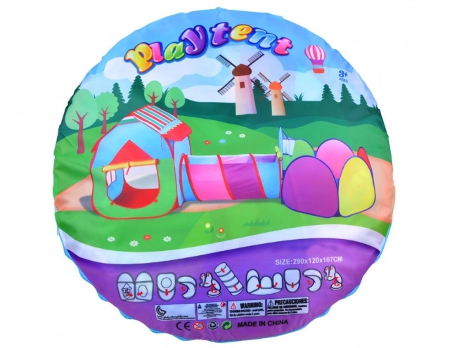 Kinderset 3-in-1 Huis, Tunnel en Ren
